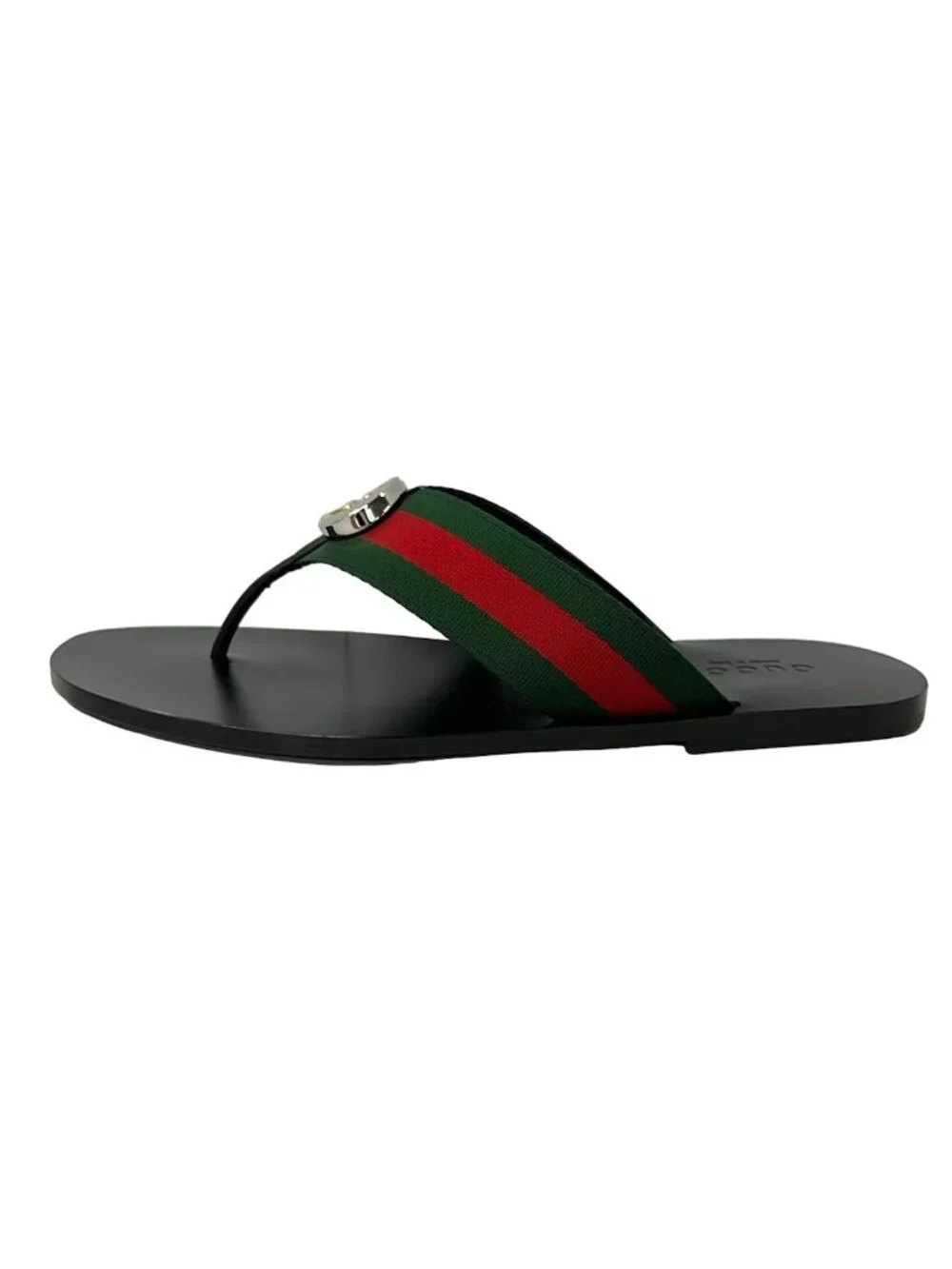 Gucci Sandals 9.5 Black Green Red Leather